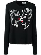 Msgm Embroidered Detail Top, Women's, Size: 44, Black, Viscose/spandex/elastane/polyester