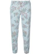 Mother Cropped Floral Trousers - Blue