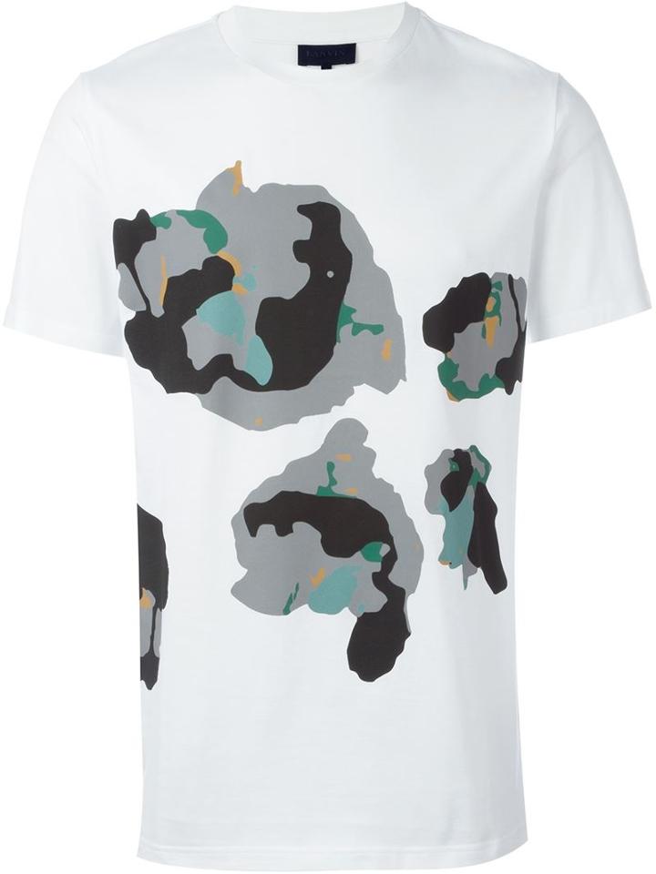 Lanvin Printed T-shirt, Men's, Size: S, White, Cotton