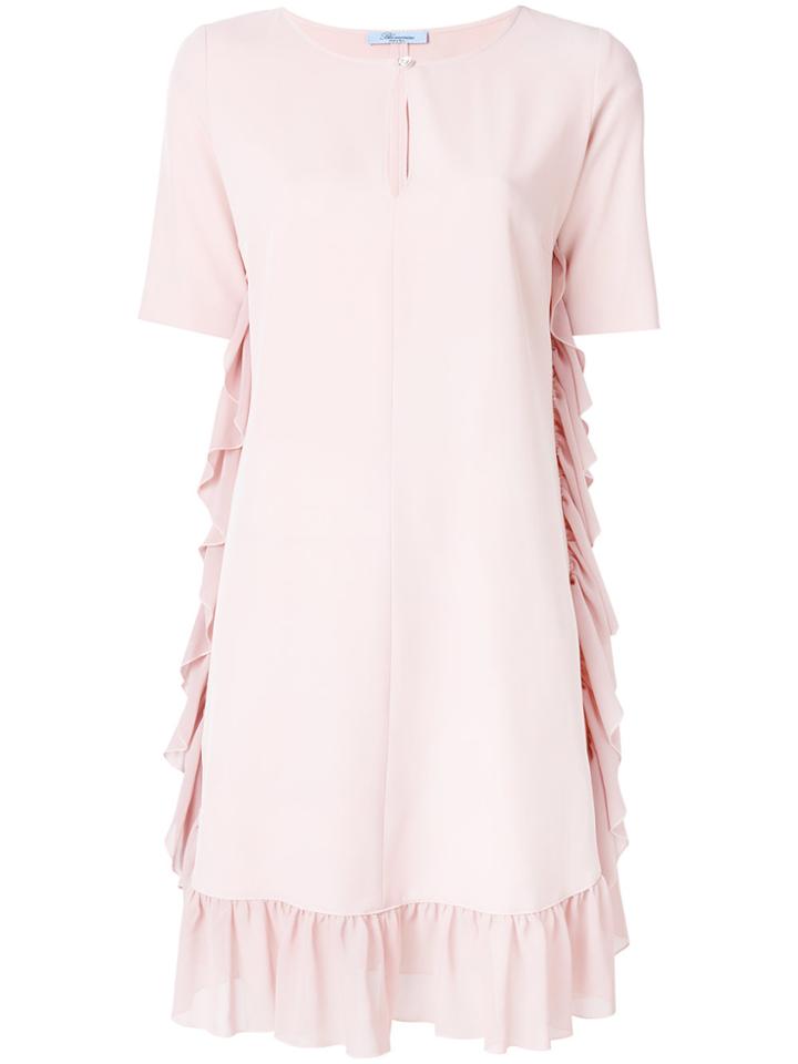Blumarine Gathered Hem Shift Dress - Pink & Purple
