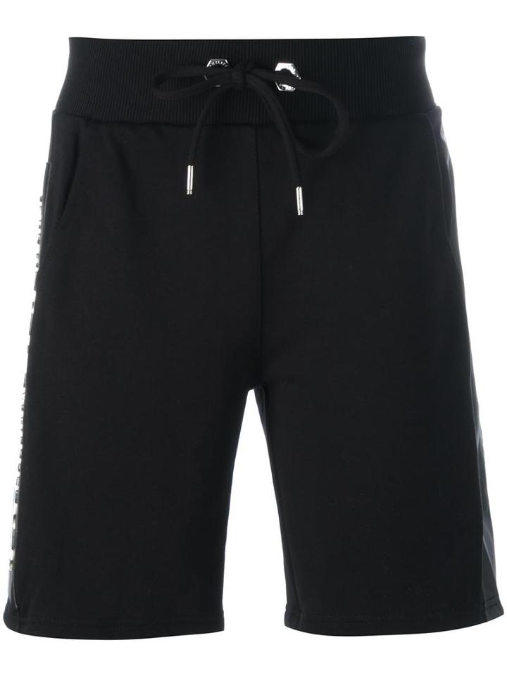 Philipp Plein 'evening' Track Shorts, Men's, Size: Large, Black, Polyurethane/polyester/cotton