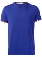 Moncler Classic V-neck T-shirt, Men's, Size: Medium, Pink/purple, Cotton