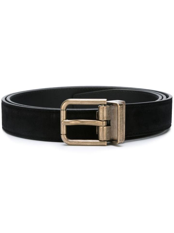 Dolce & Gabbana Suede Belt, Men's, Size: 100, Black, Suede