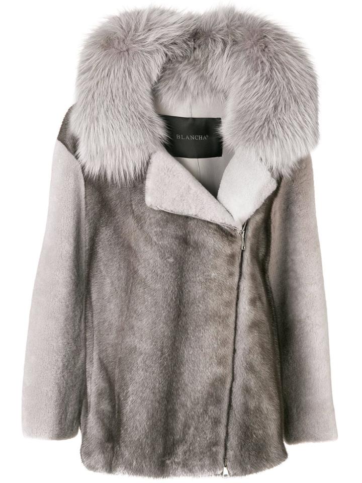 Blancha Button Front Jacket - Grey
