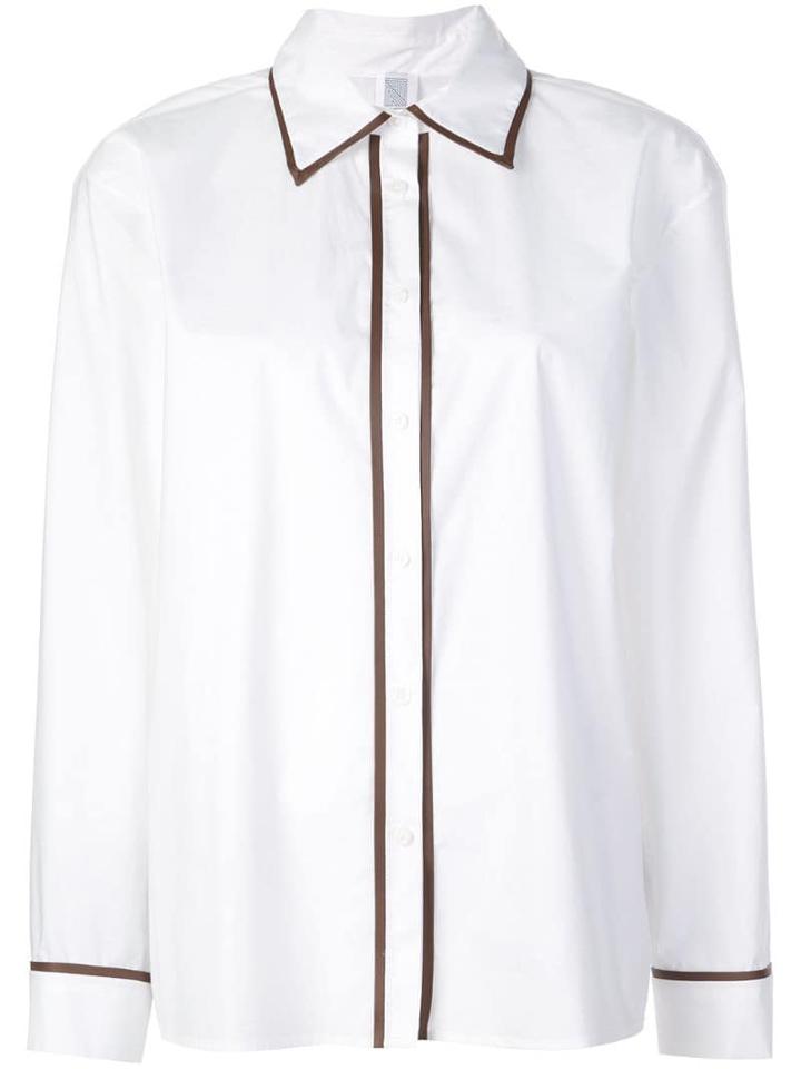 Rosie Assoulin Contrast Piped Trim Shirt - White
