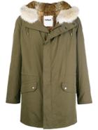 Yves Salomon Army Fur-trimmed Army Coat - Green