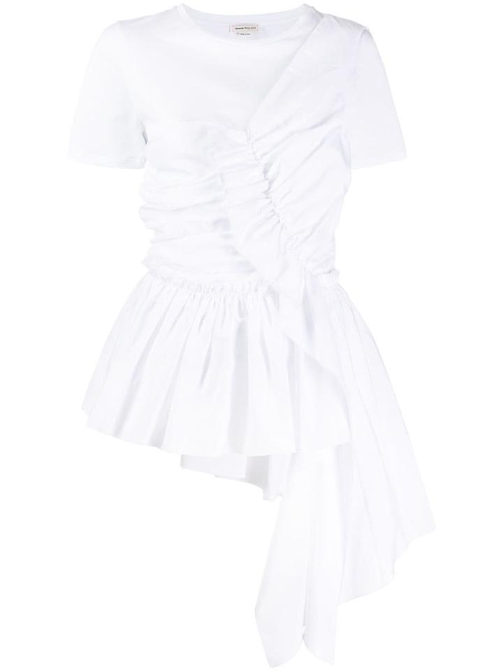 Alexander Mcqueen Ruched Panel T-shirt - White