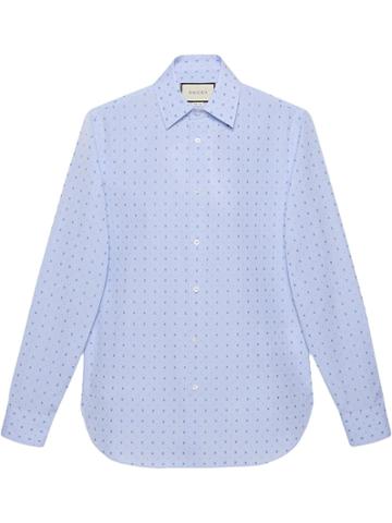Gucci G Dot Fil Coupé Oxford Shirt - Blue