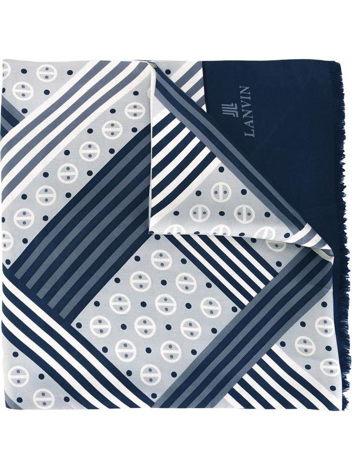 Lanvin Vintage Pattern Print Scarf, Adult Unisex, Grey