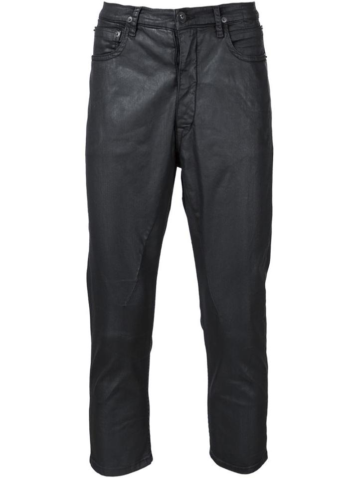 Rick Owens Drkshdw Cropped Jeans, Men's, Size: 36, Black, Cotton/spandex/elastane