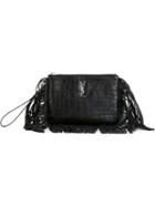 'monogram' Shoulder Bag, Women's, Black, Calf Leather, Saint Laurent
