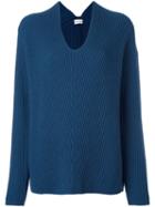 Moncler Loose Fit Knitted Sweater, Women's, Size: Small, Blue, Cashmere/wool