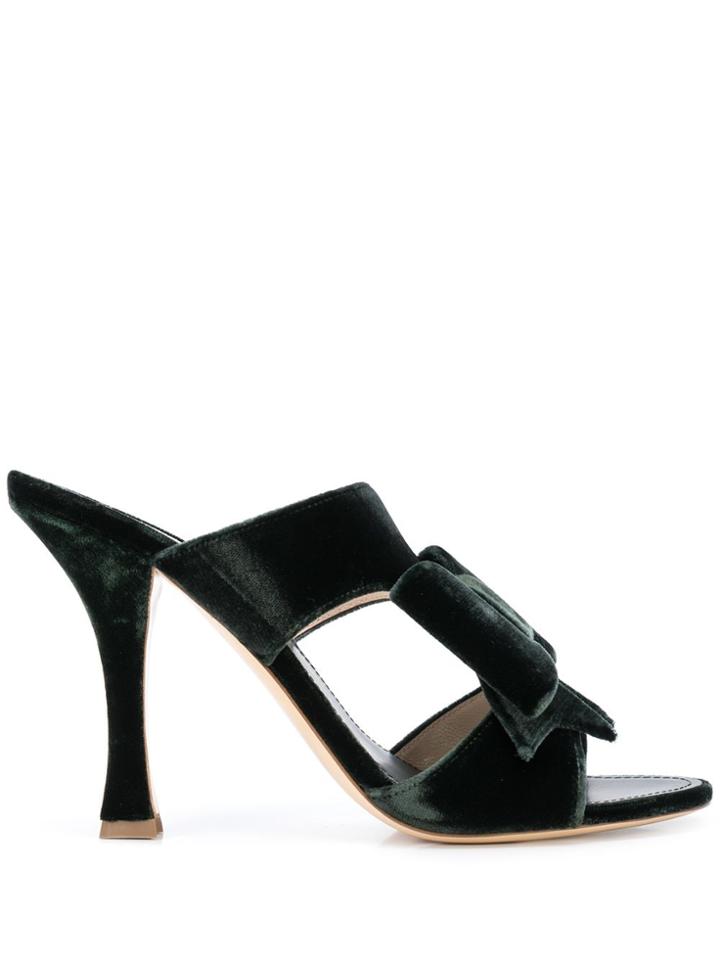 Fabrizio Viti Bow-tie Detail Mules - Green