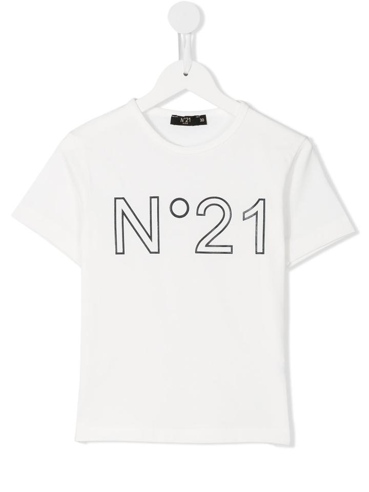 No21 Kids Logo Print T-shirt, Boy's, Size: 10 Yrs, White