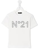 No21 Kids Logo Print T-shirt, Boy's, Size: 10 Yrs, White