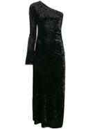 Ssheena Single Sleeve Velvet Dress - Black