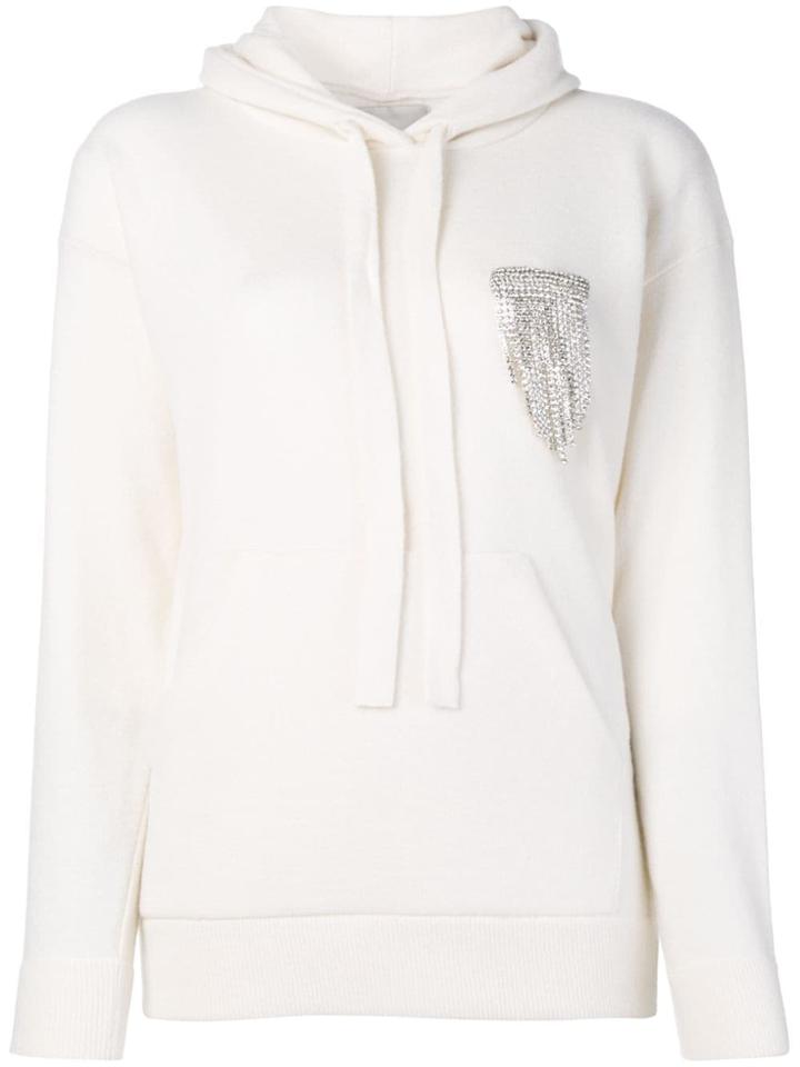 Laneus Embellished Hoodie - White