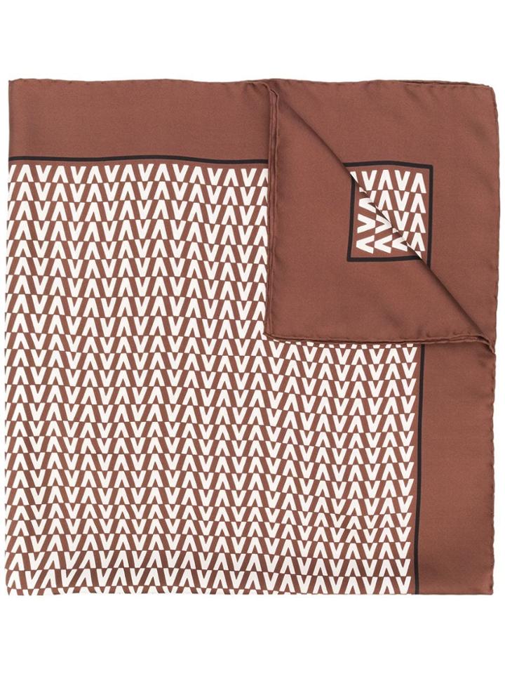 Valentino Printed Scarf - Brown