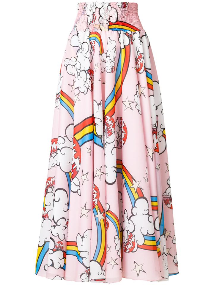Mira Mikati Mushroom Print Long Skirt - Multicolour