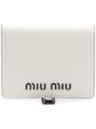 Miu Miu Logo Embossed Wallet - White