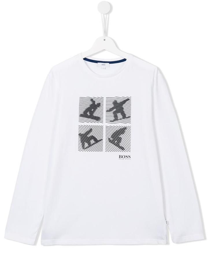 Boss Kids Snowboarder Print T-shirt, Boy's, Size: 14 Yrs, White