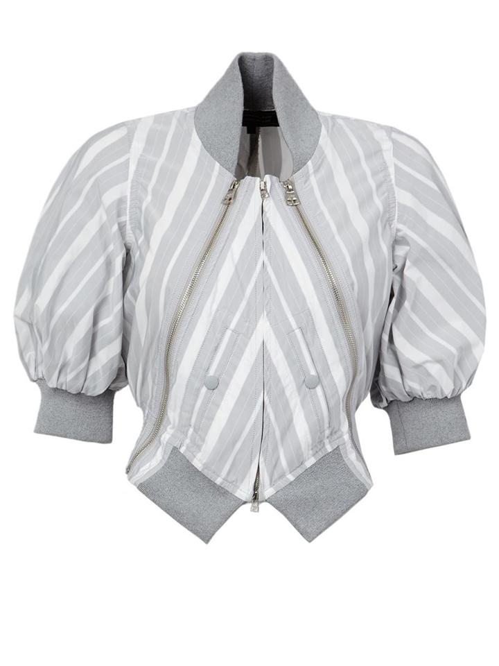 Anrealage Reflective Striped Bomber Jacket