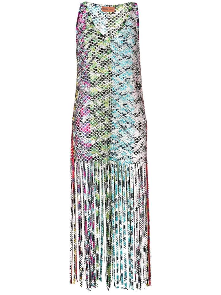 Missoni Mare Woven Fringed Dress - Blue