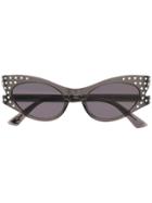 Mcq Alexander Mcqueen Crystal Embellished Sunglasses - Black