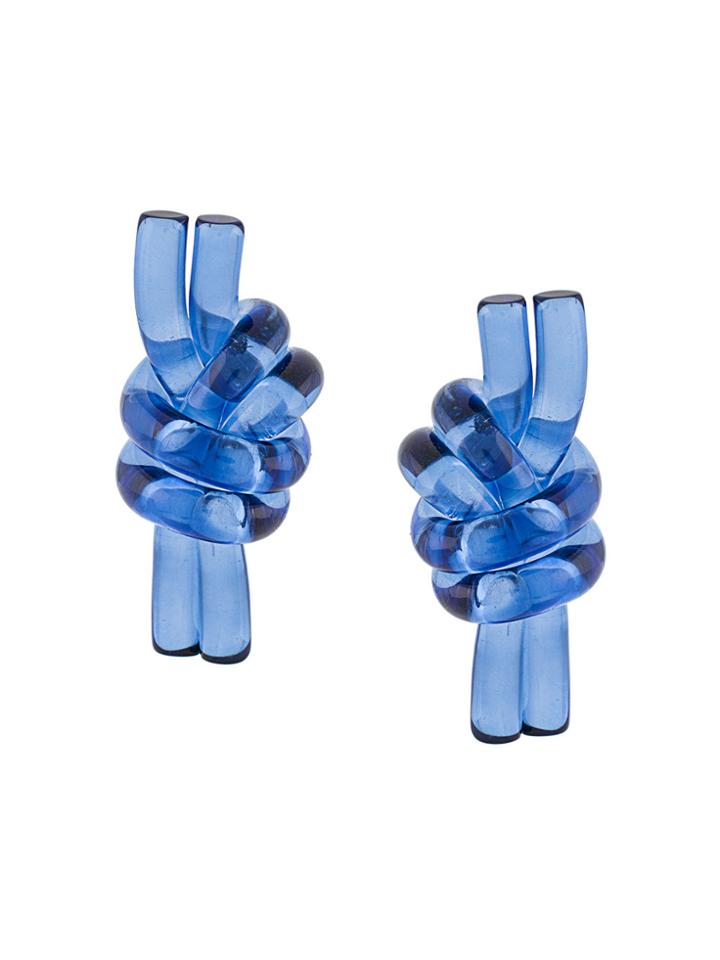 Jw Anderson Navy Design Earrings - Blue