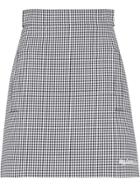 Miu Miu Vichy Gingham A-line Skirt - Black