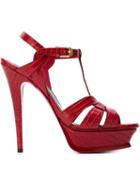 Saint Laurent Tribute Sandals, Women's, Size: 36, Red, Leather