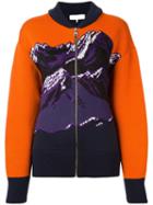 Emilio Pucci Mountainscape Printed Cardigan, Women's, Size: Medium, Yellow/orange, Polyamide/viscose/virgin Wool