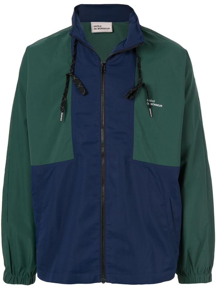 Drôle De Monsieur Two-tone Windbreaker Jacket - Green