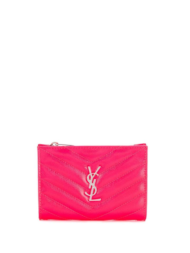 Saint Laurent Monogram Plaque Purse - Pink