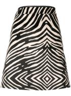 Ps By Paul Smith Zebra Printed Mini Skirt - Black