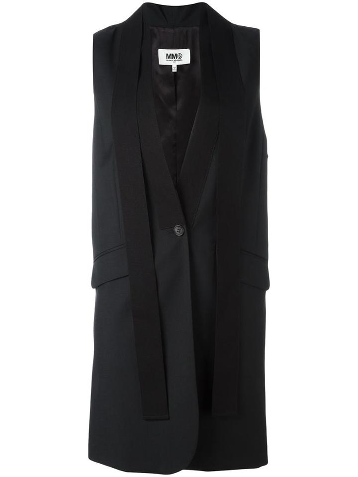 Mm6 Maison Margiela Elongated Waistcoat, Women's, Size: 38, Black, Virgin Wool/viscose