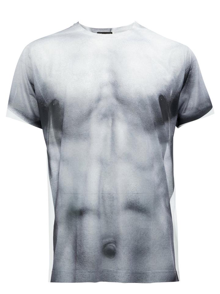 Comme Des Garçons Homme Plus Chest Print T-shirt, Men's, Size: Medium, Grey, Polyester