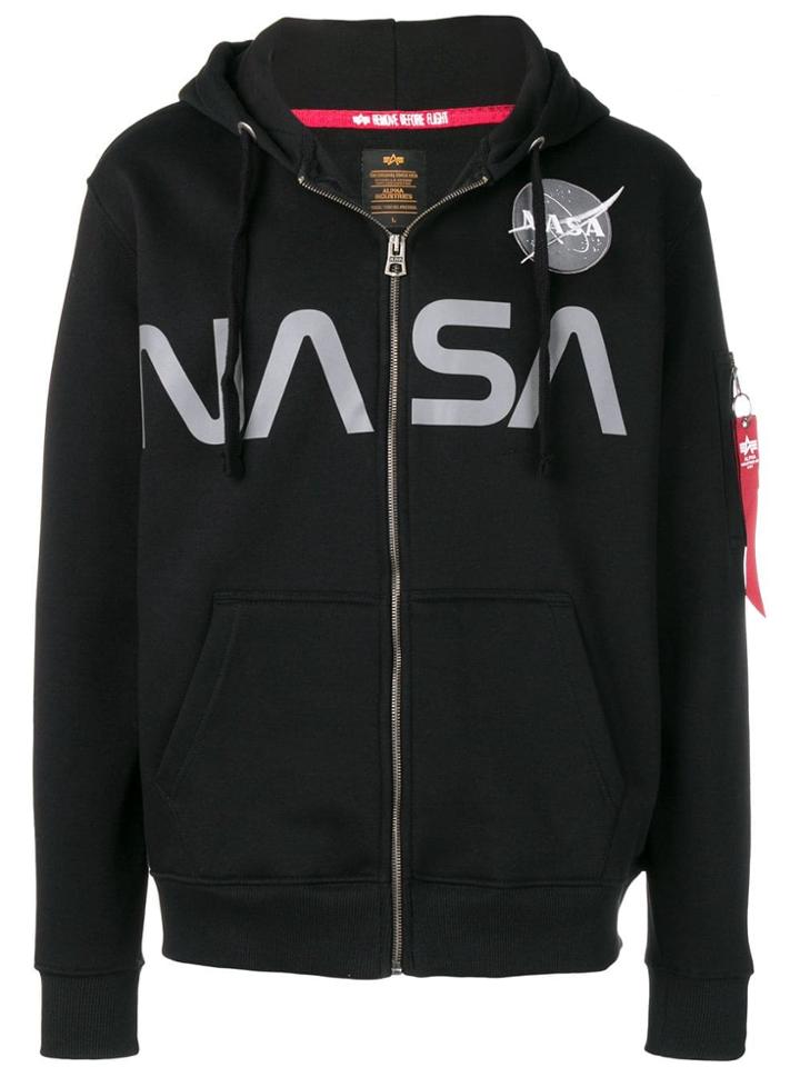 Alpha Industries Nasa Zipped Hoodie - Black