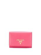 Prada Logo Appliqué Wallet - Pink