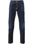 Dondup Contrast Stitching Slim Fit Jeans, Men's, Size: 34, Blue, Cotton/spandex/elastane