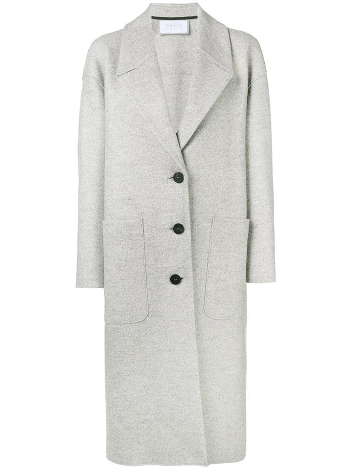Harris Wharf London Boxy Buttoned Coat - Grey