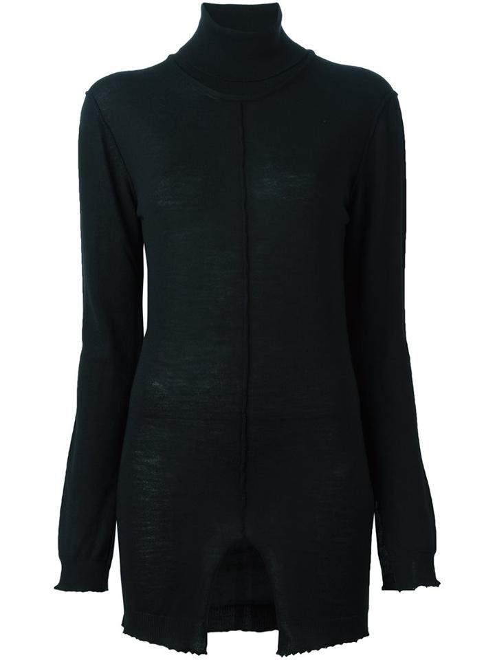 Damir Doma Roll Neck Knitted Blouse, Women's, Size: Large, Black, Virgin Wool