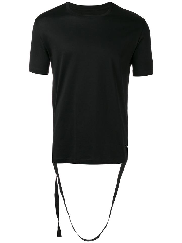 Les Hommes Strap Detail T-shirt, Men's, Size: Large, Black, Cotton
