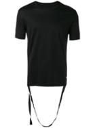 Les Hommes Strap Detail T-shirt, Men's, Size: Large, Black, Cotton