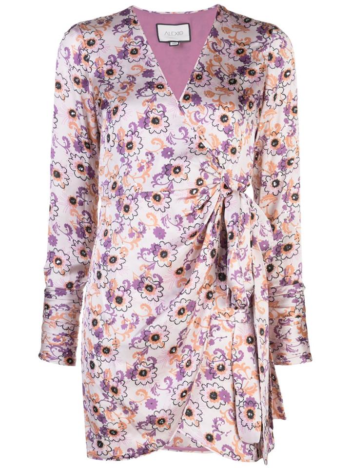 Alexis Kari Floral-print Wrap Dress - Purple
