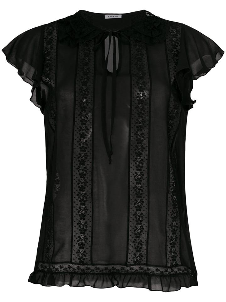 P.a.r.o.s.h. Lace Inserts Blouse - Black