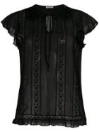 P.a.r.o.s.h. Lace Inserts Blouse - Black