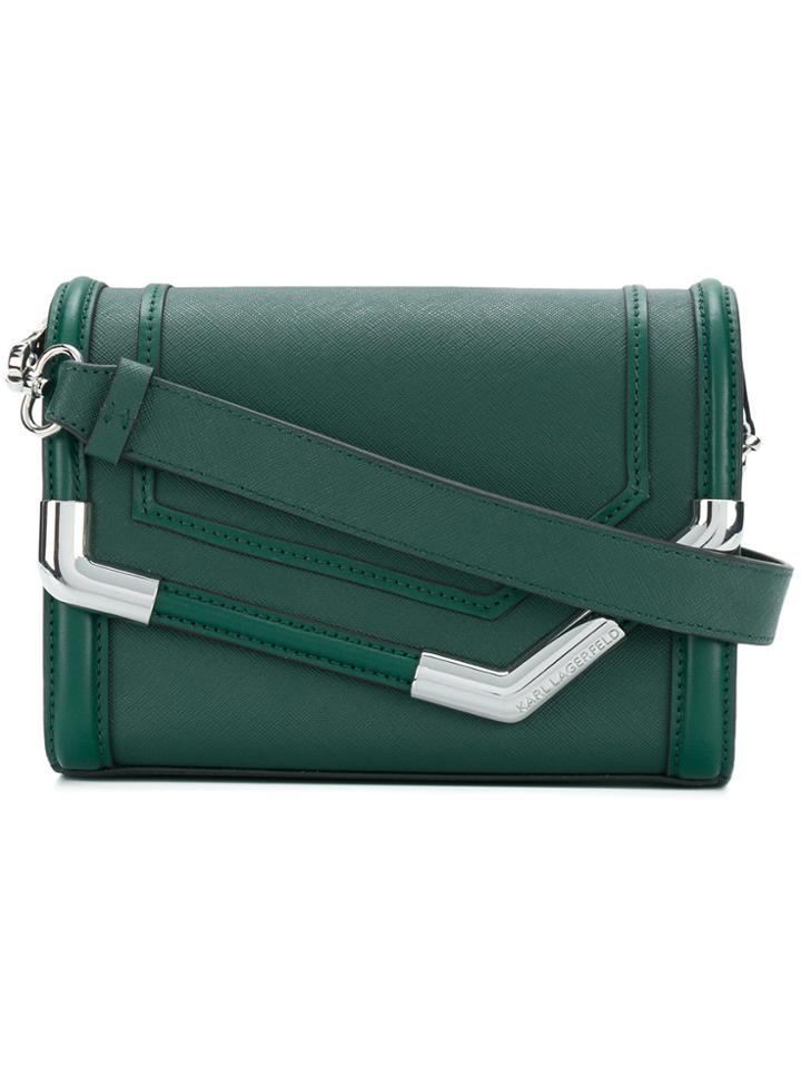 Karl Lagerfeld Rocky Saffiano Small Shoulder Bag - Green