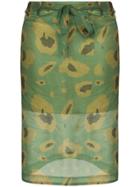 Asai Ghost Camo Print Pencil Skirt - Green
