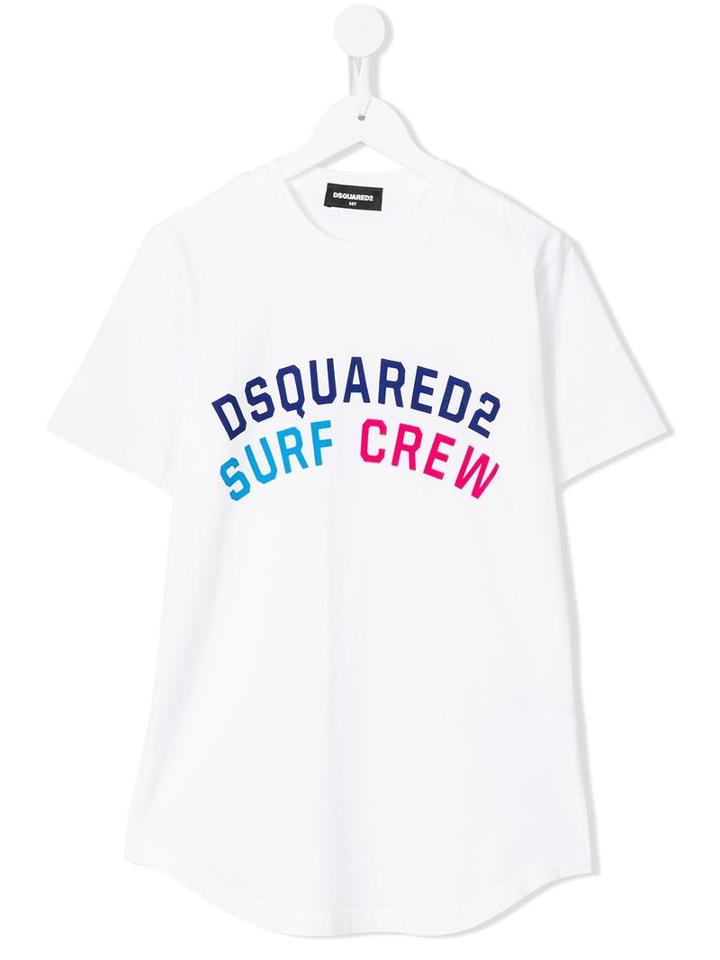 Dsquared2 Kids Surf Crew T-shirt, Boy's, Size: 16 Yrs, White